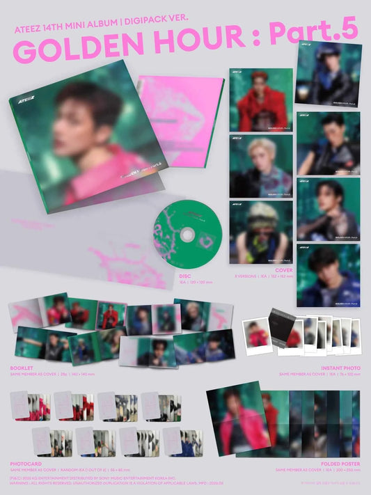 (POB VERSION) ATEEZ 14TH MINI ALBUM - GOLDEN HOUR : PART.5 (DIGIPACK VER.)