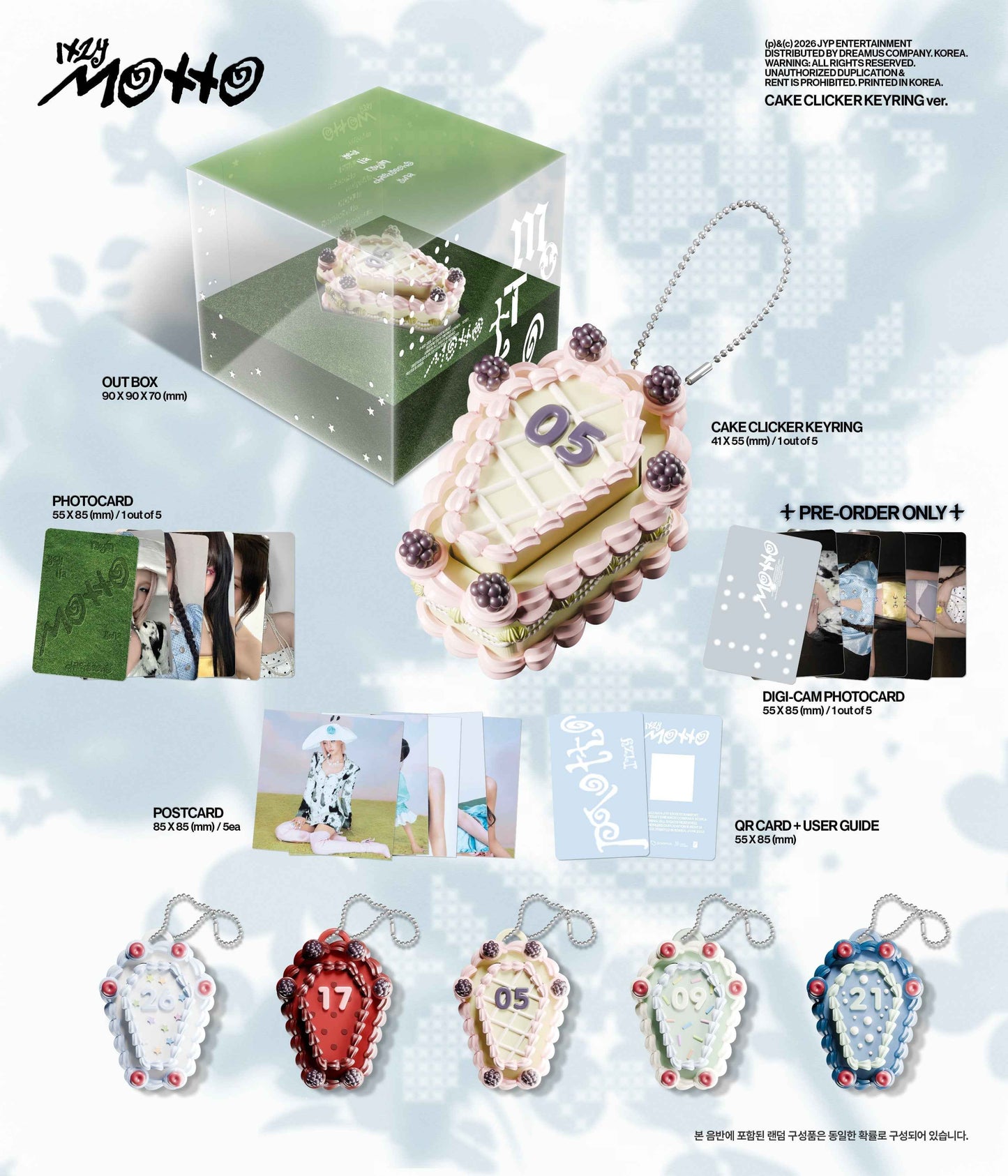 ITZY 12TH MINI ALBUM - MOTTO (CAKE CLICKER KEYRING VER.)