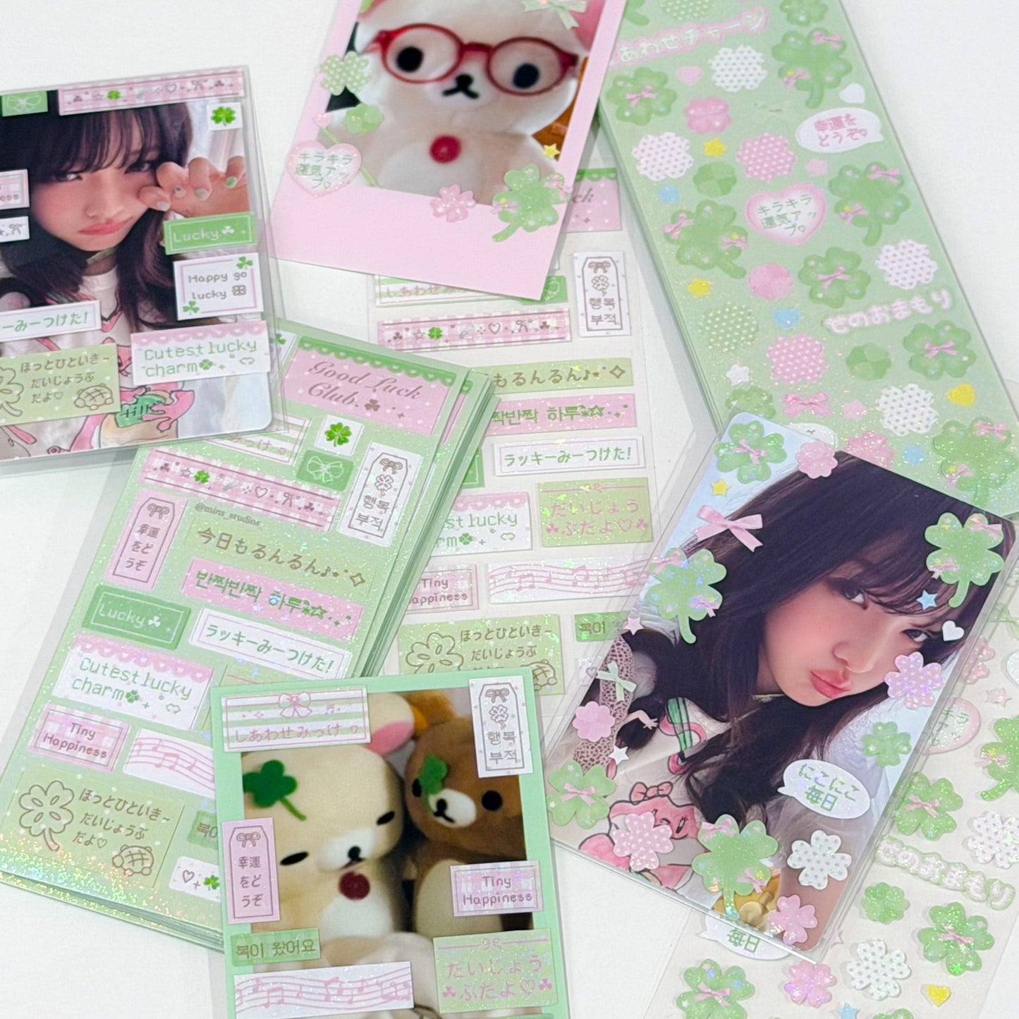 MINS STUDIOS Lucky Clover Mini Label Sticker