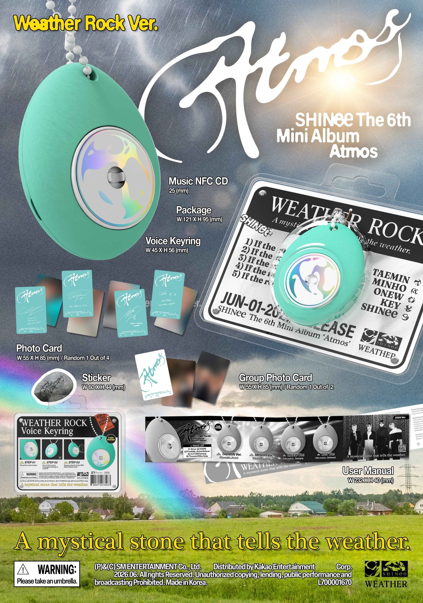 SHINEE 6TH MINI ALBUM - ATMOS (WEATHER ROCK VER.)