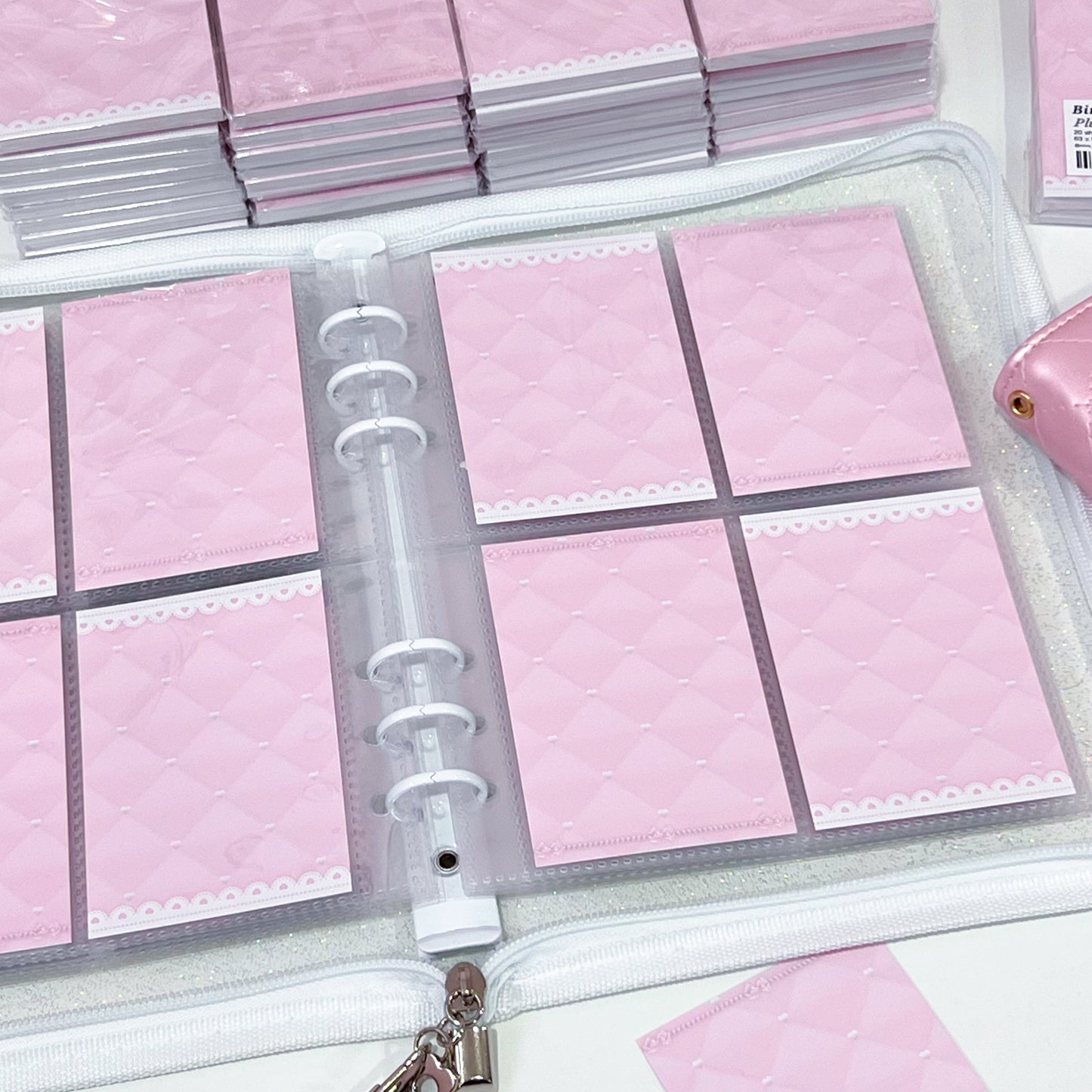 MINS STUDIOS Plush Pink Binder Pocket Paper