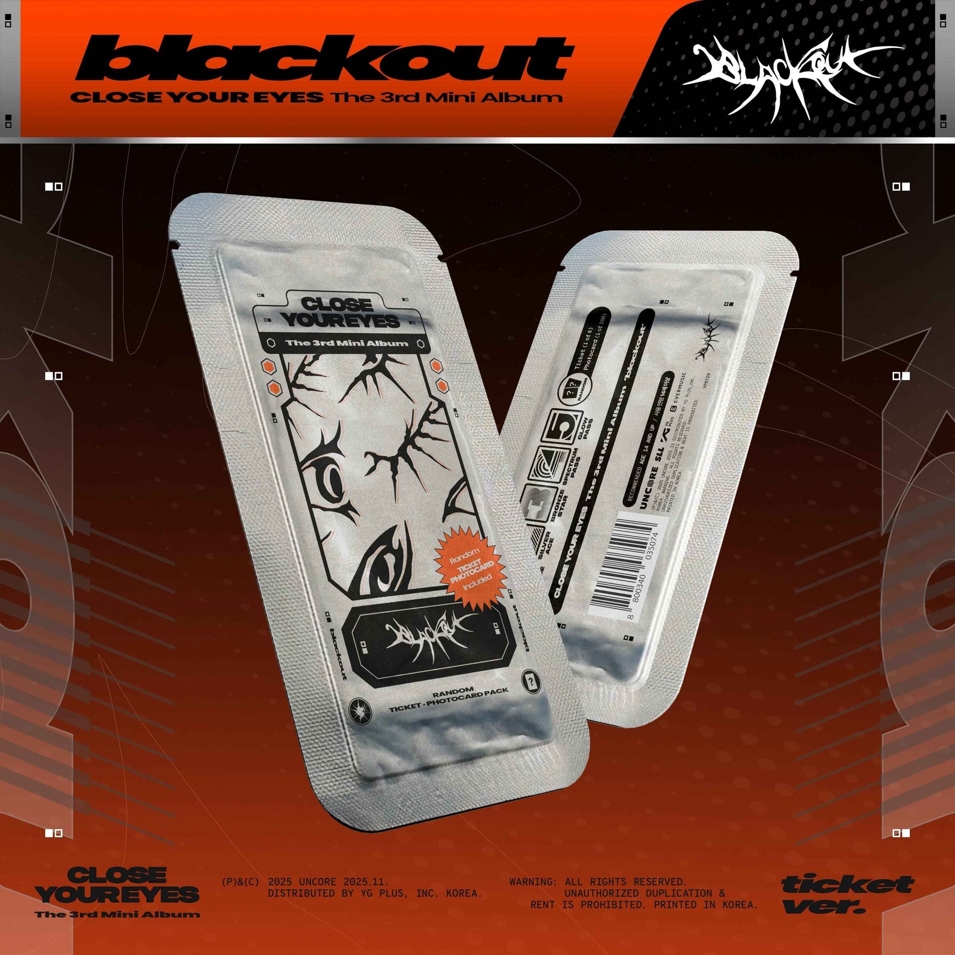 CLOSE YOUR EYES - 3rd Mini Album [blackout] (ticket Ver.)