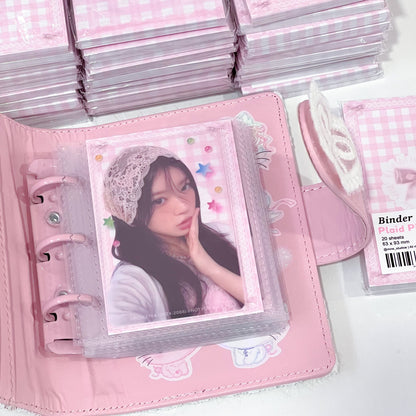 MINS STUDIOS Plaid Pink Binder Pocket Paper