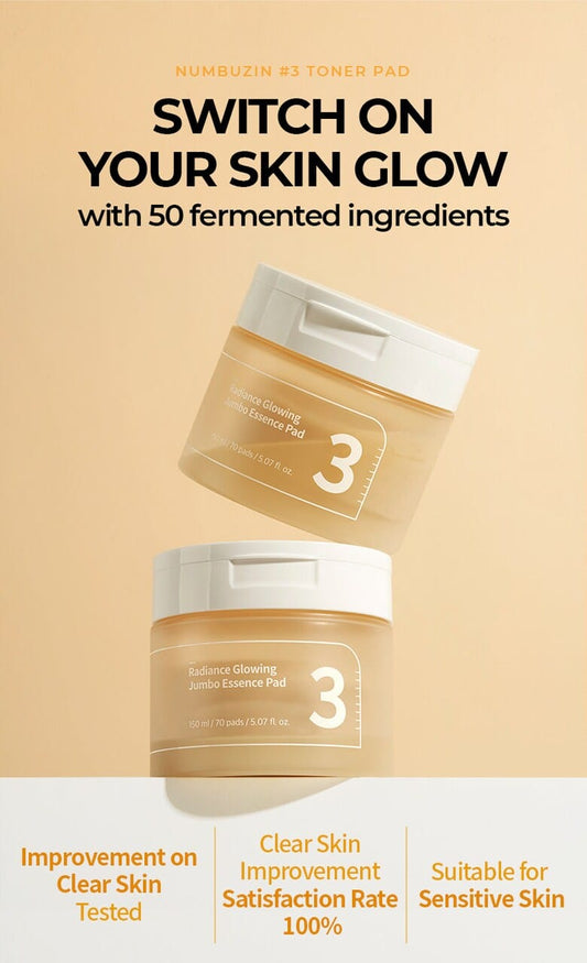 NUMBUZIN No.3 Radiance Glowing Jumbo Essence Pad 150ml (70pad)