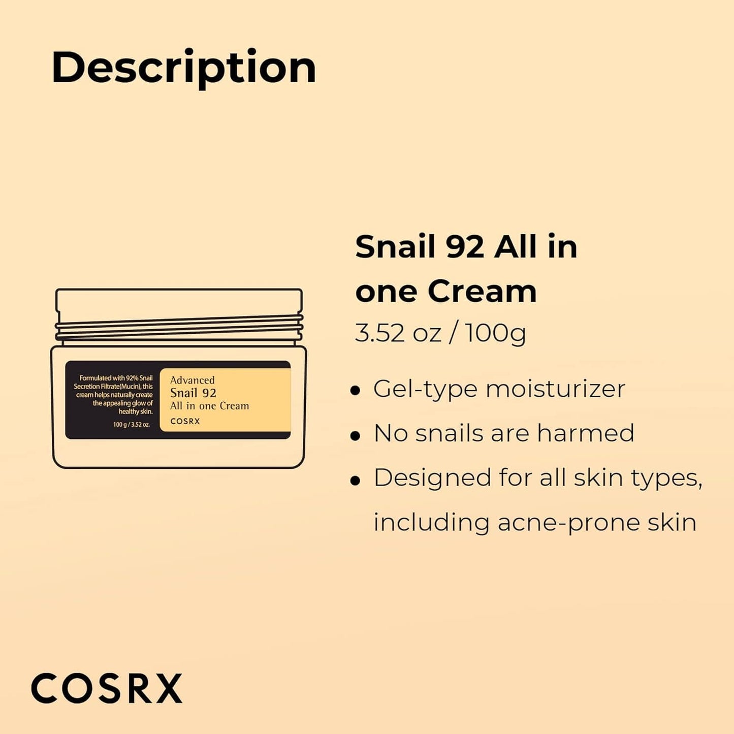 COSRX Advanced Snail 92 All In One Cream 100ml
