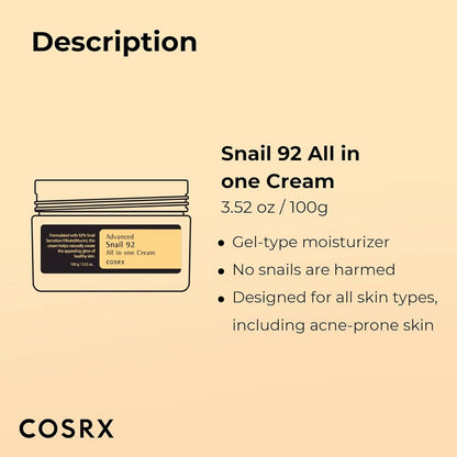 COSRX Advanced Snail 92 All In One Cream 100ml