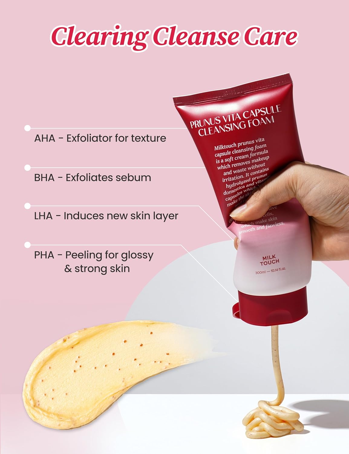 MILK TOUCH Prunus Vita Capsule Cleansing Foam 300mL