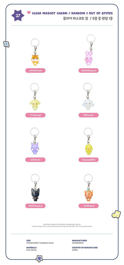 ATEEZ - ANITEEZ IN COLOR / RANDOM CAPSULE TOY: CLEAR MASCOT CHARM