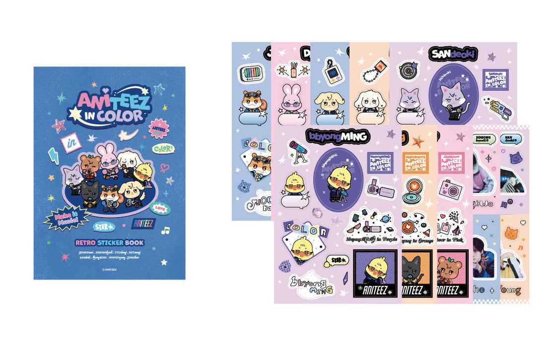 ATEEZ - ANITEEZ IN COLOR / RETRO STICKER BOOK