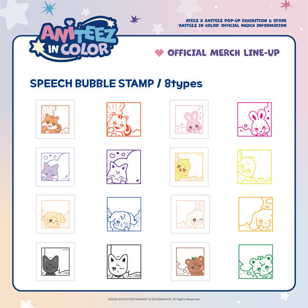 ATEEZ - ANITEEZ IN COLOR / SPEECH BUBBLE STAMP