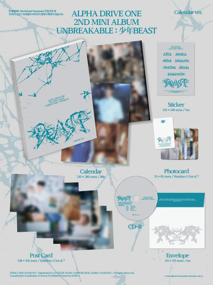 ALPHA DRIVE ONE - 2nd Mini Album 'UNBREAKABLE : 少年BEAST' (Calendar Ver.)