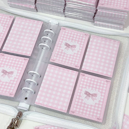 MINS STUDIOS Plaid Pink Binder Pocket Paper
