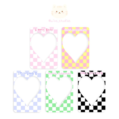 MINS STUDIOS Checkered Heart Deco Frame Card