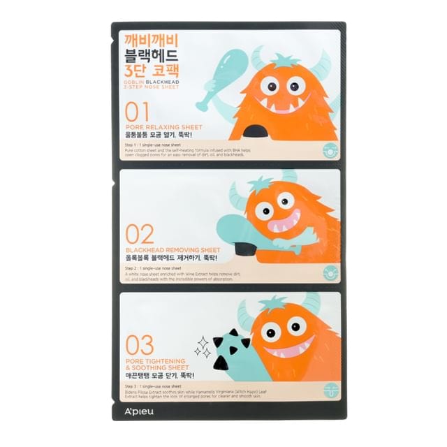 A'PIEU - Goblin Blackhead 3-Step Nose Pack