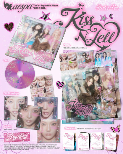 aespa - KISS N TELL [1st JP Mini Album - Poster Ver.] gallery image 1