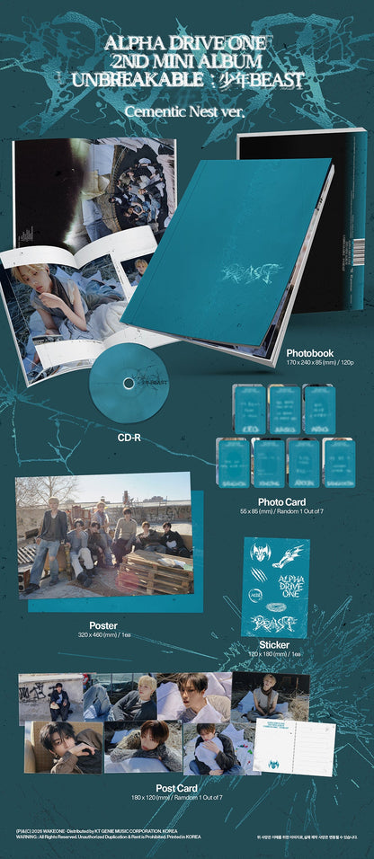 ALPHA DRIVE ONE - UNBREAKABLE : 少年BEAST [2nd Mini Album - Cementic Nest Ver.] gallery image 1