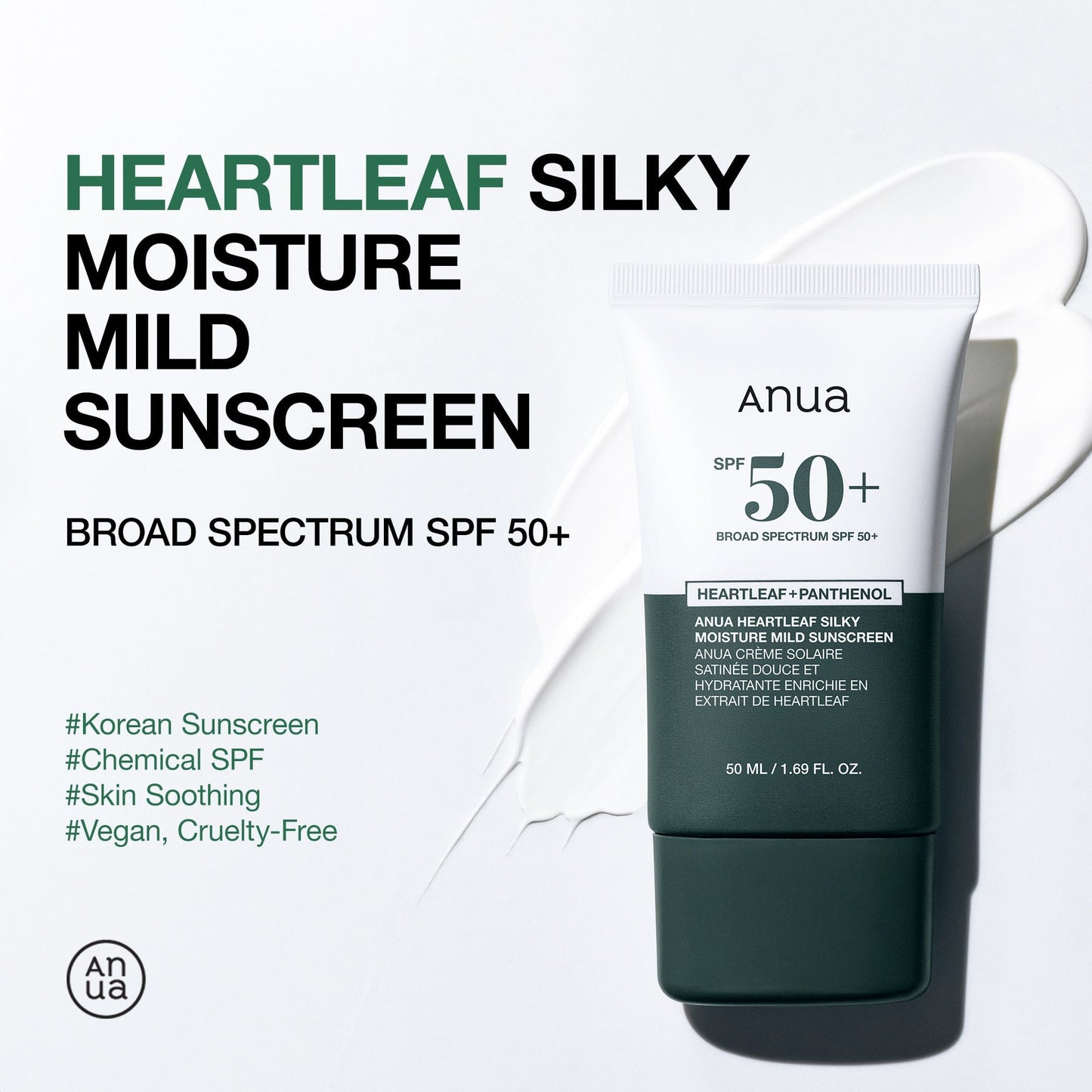 ANUA Heartleaf Silky Moisture Suncream 50ml