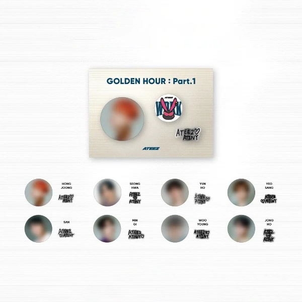 ATEEZ - OFFICIAL MD [GOLDEN HOUR : Part.1] (BADGE SET)