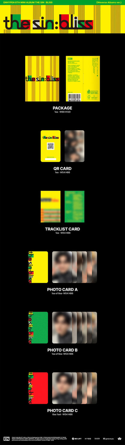 ENHYPEN 8TH MINI ALBUM - THE SIN: BLISS (WEVERSE ALBUMS VER.)