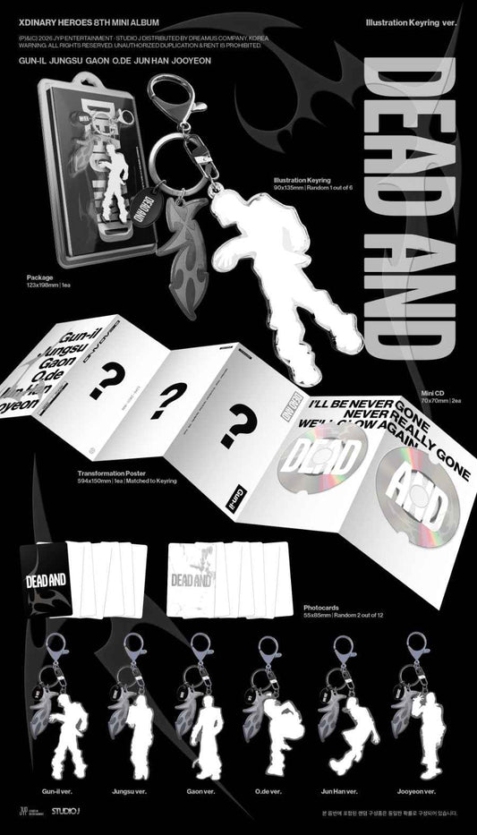 XDINARY HEROES 8TH MINI ALBUM - DEAD AND (ILLUSTRATION KEYRING VER.)