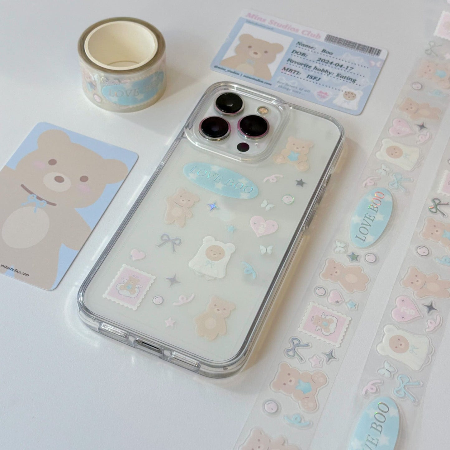 MINS STUDIOS Boo Bear Sticker Roll
