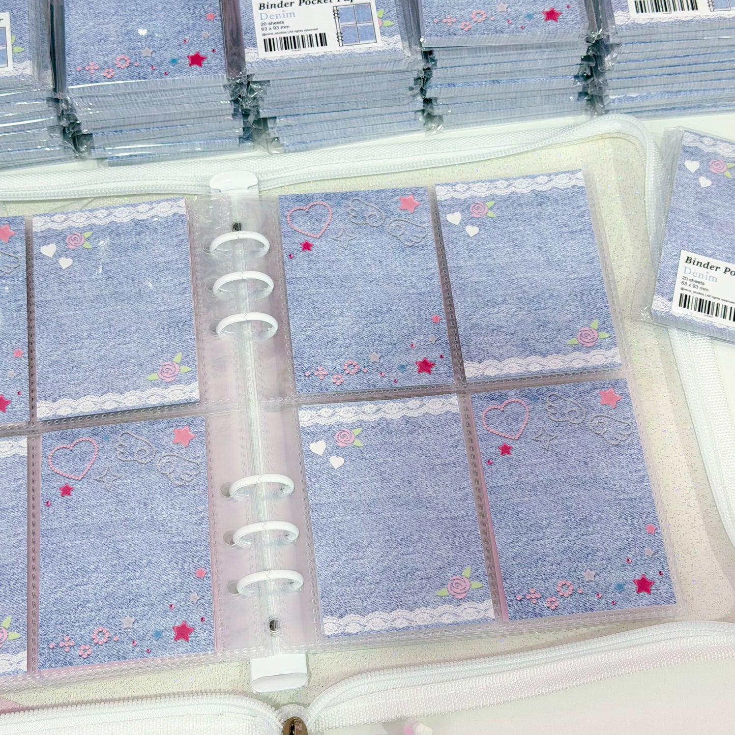 MINS STUDIOS Denim Binder Pocket Paper