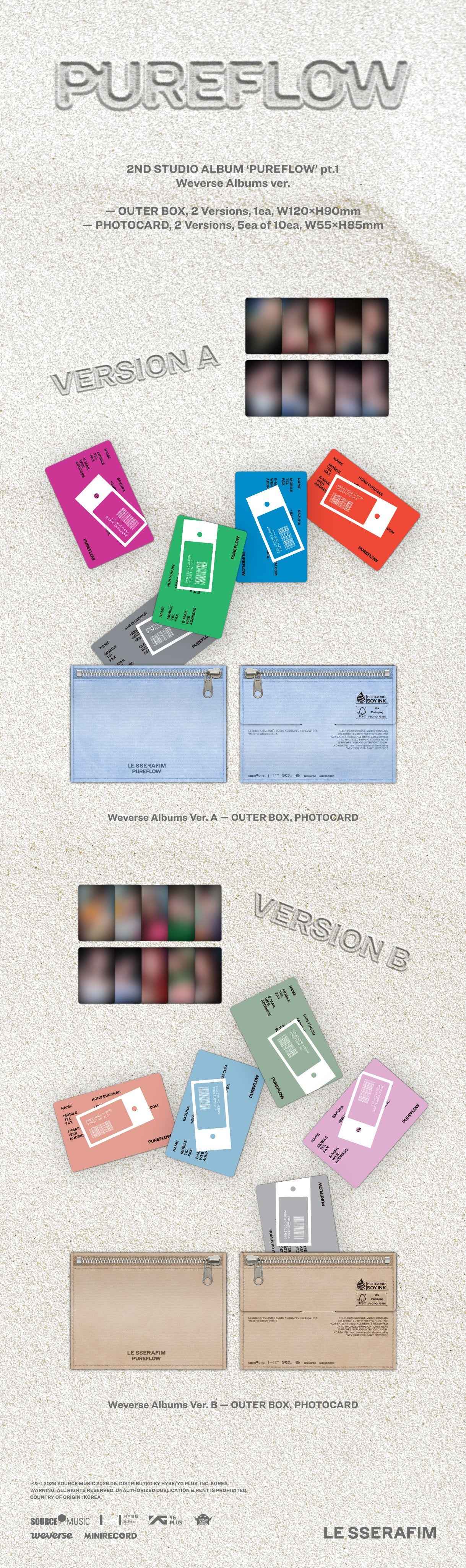 LE SSERAFIM 2ND STUDIO ALBUM - PUREFLOW PT.1 (WEVERSE ALBUMS VER.)