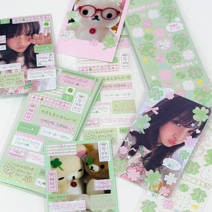 MINS STUDIOS Lucky Clover Mini Label Sticker