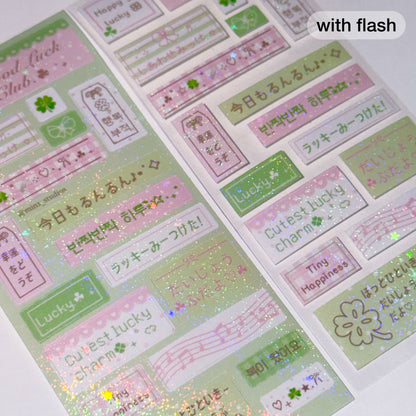 MINS STUDIOS Lucky Clover Mini Label Sticker