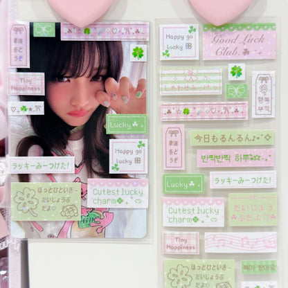 MINS STUDIOS Lucky Clover Mini Label Sticker