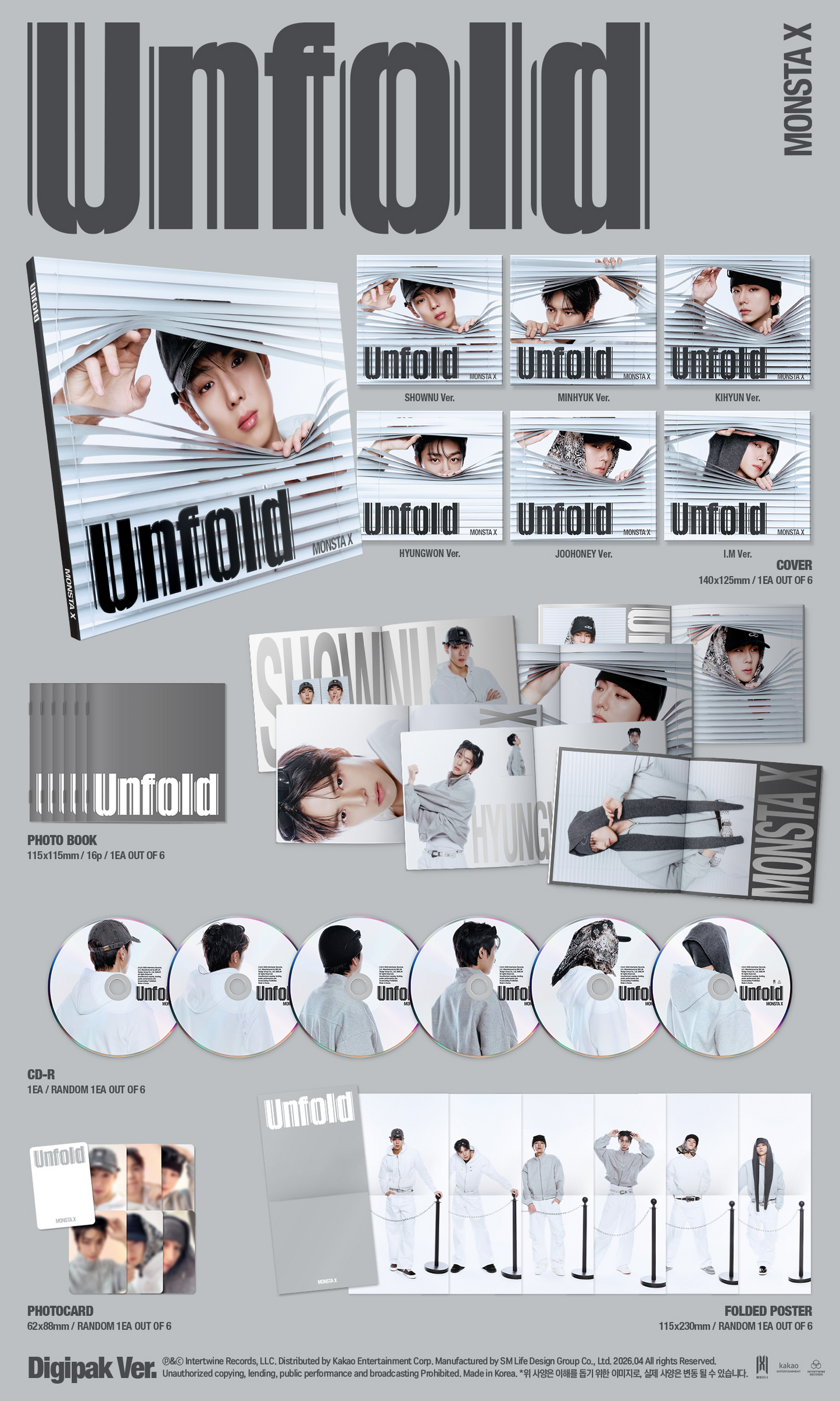 MONSTA X US FULL ALBUM - UNFOLD (DIGIPACK VER.)