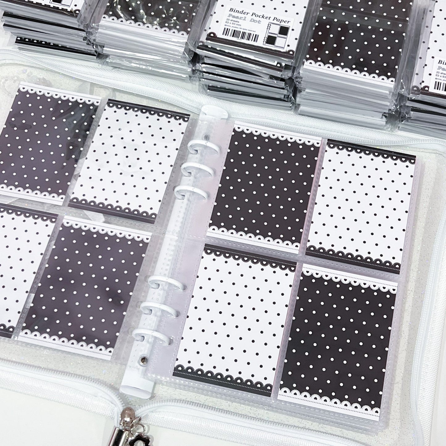 MINS STUDIOS Pearl Dot Binder Pocket Paper