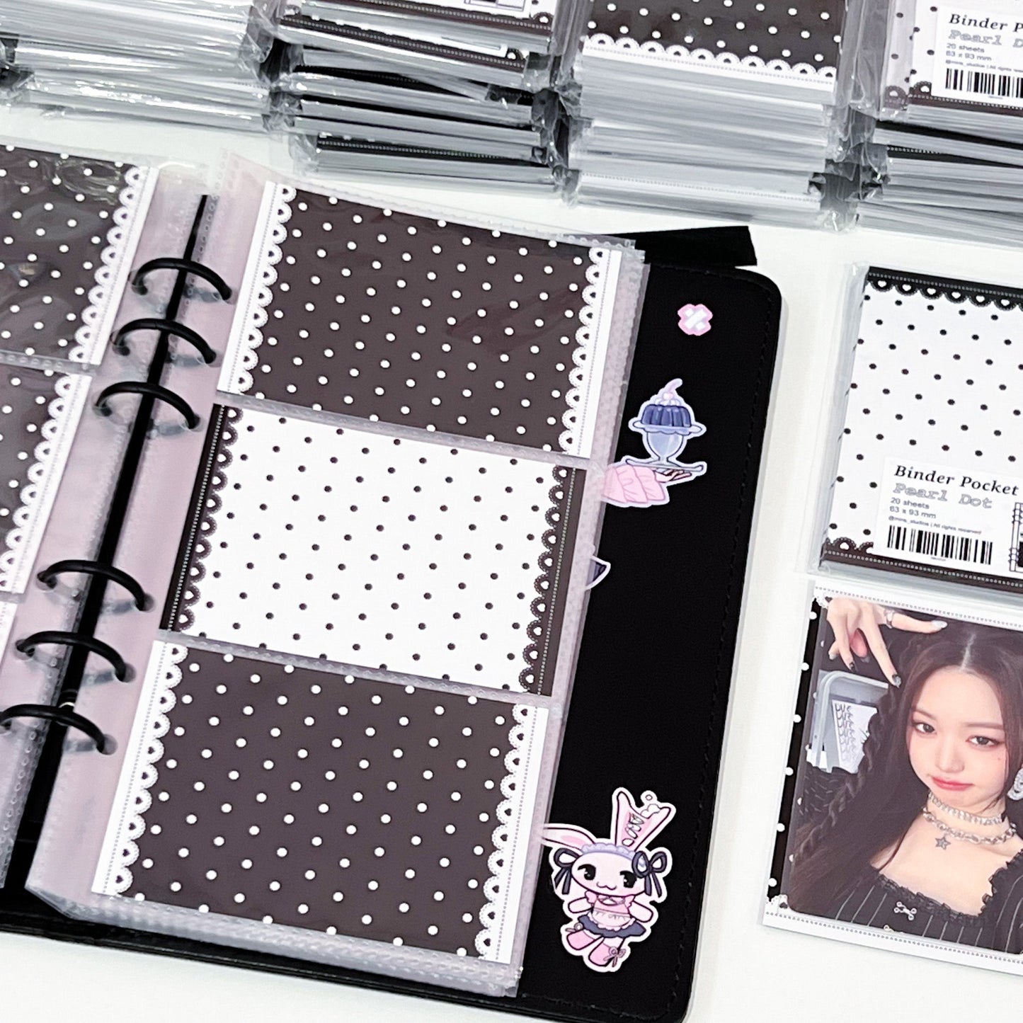 MINS STUDIOS Pearl Dot Binder Pocket Paper