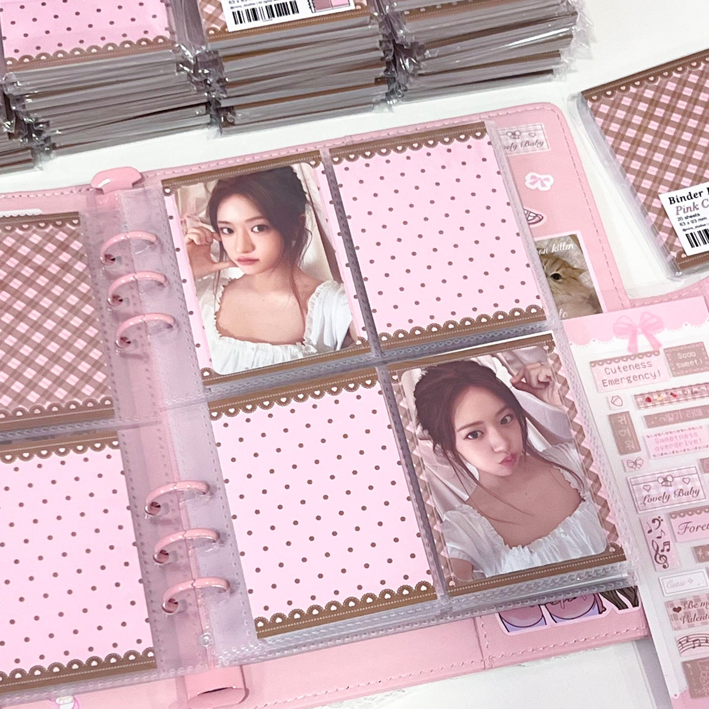 MINS STUDIOS Pink Cocoa Binder Pocket Paper