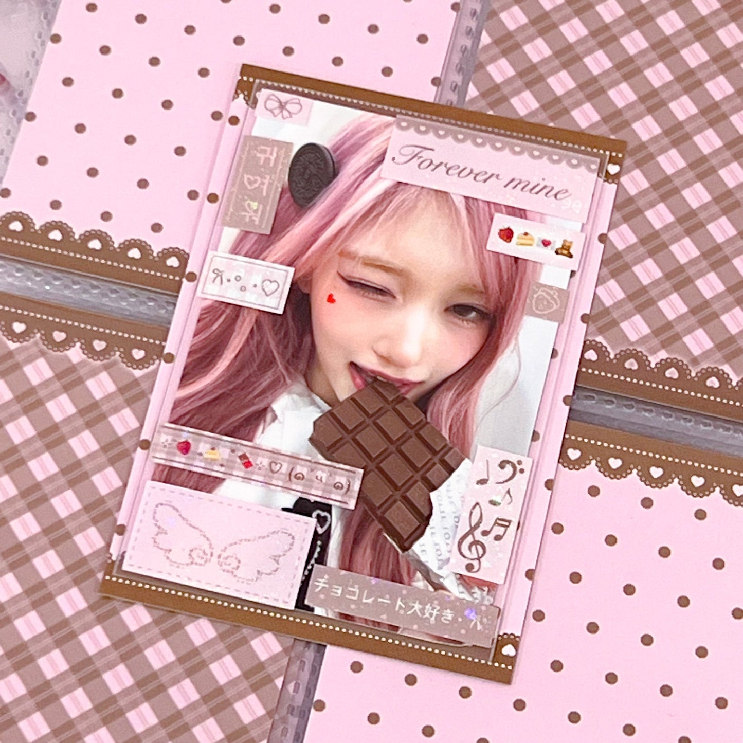 MINS STUDIOS Pink Cocoa Binder Pocket Paper