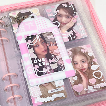MINS STUDIOS Pink Quilt Card Holder
