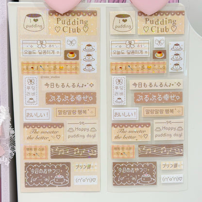 MINS STUDIOS Pudding Club Mini Label Sticker