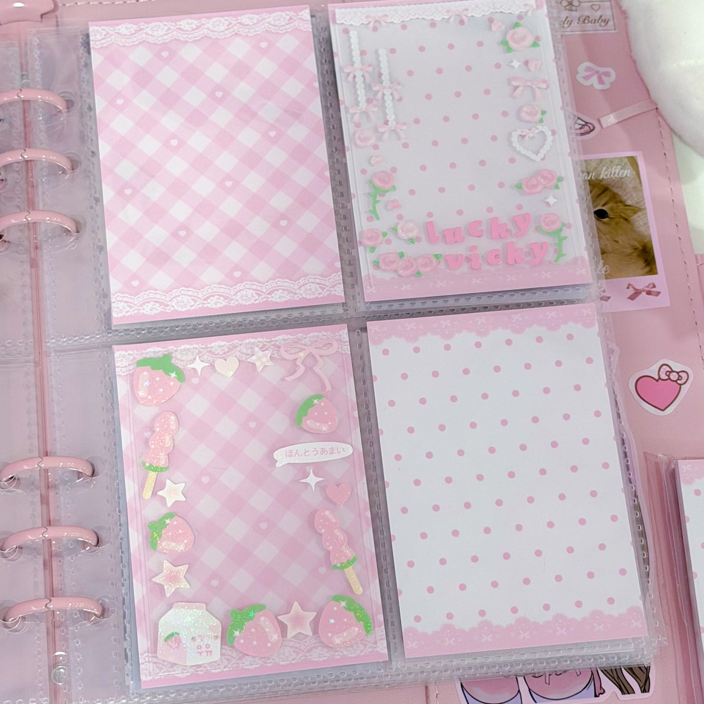 MINS STUDIOS Rosy Lullaby Binder Pocket Paper