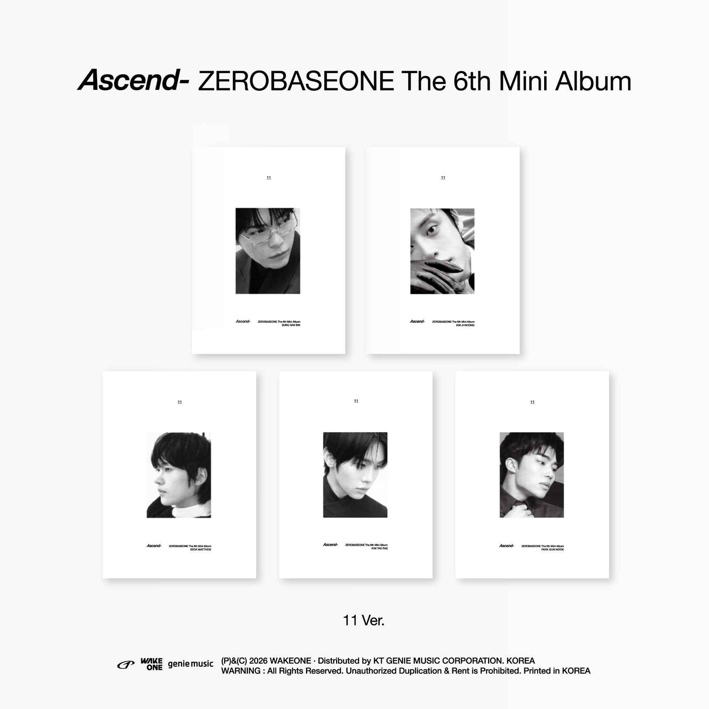 ZEROBASEONE THE 6TH MINI ALBUM - ASCEND- (11 VER.)